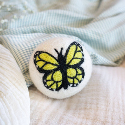 Rainbow Monarch Butterfly Wool Dryer Ball
