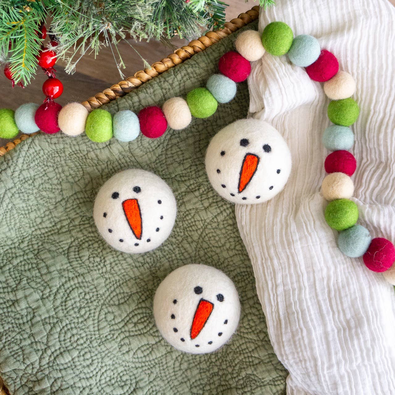 Snowman Eco Wool Dryer Balls