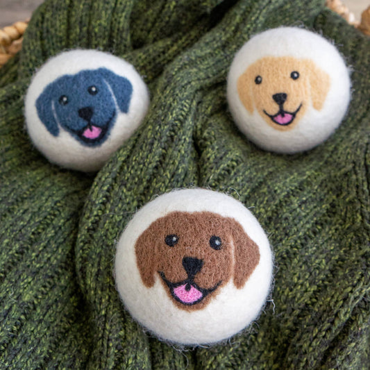 Happy Dogs Eco Wool Dryer Balls - Mix of 3 colors: PACKAGE FREE