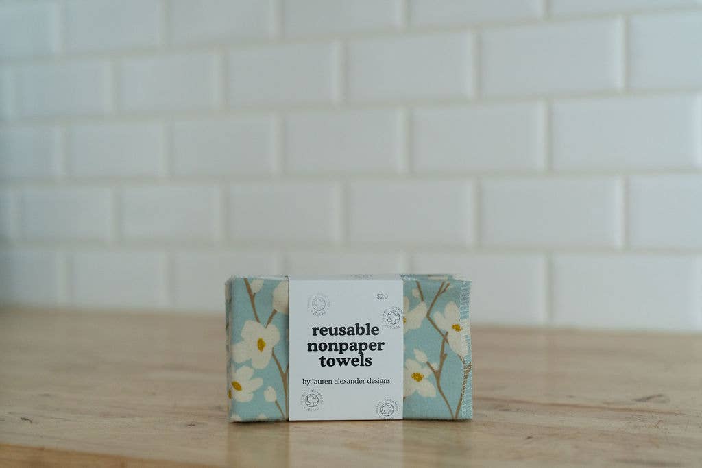 Reusable Paper Towels - Dogwood: 6 Pack Rolled