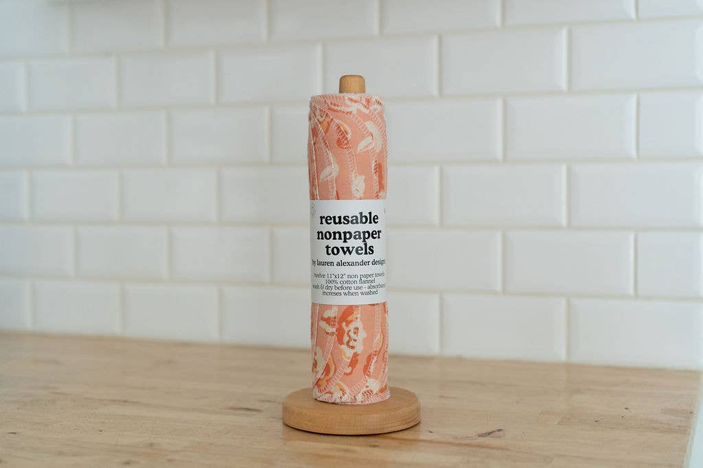 Reusable Paper Towels - Rose Gathering: 6 Pack Rolled