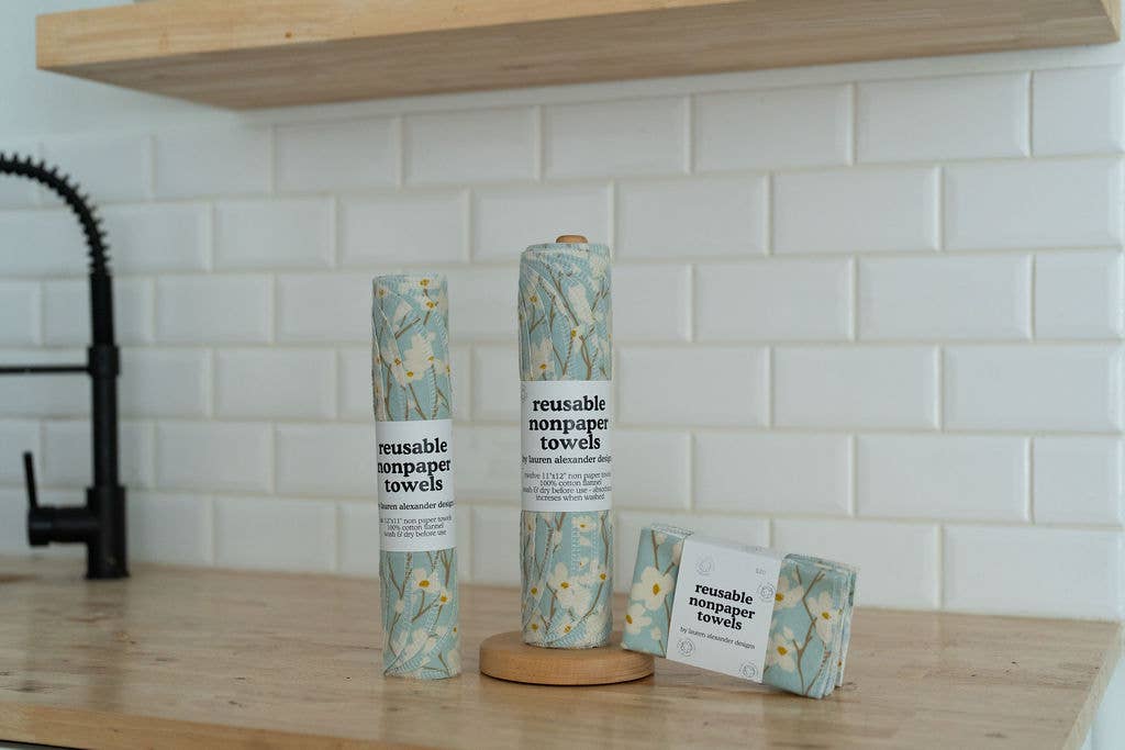Reusable Paper Towels - Dogwood: 6 Pack Rolled