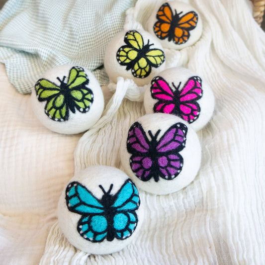 Rainbow Monarch Butterfly Wool Dryer Ball
