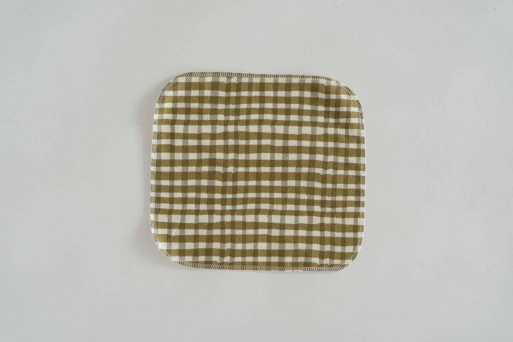Reusable Paper Towels - Green Gingham : 6 Pack Rolled