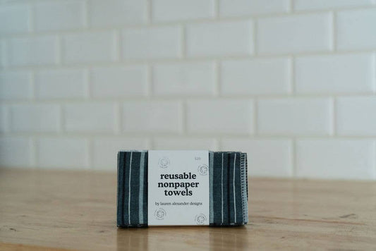 Reusable Paper Towels - High Tide: 6 Pack Folded