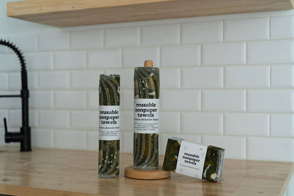 Reusable Paper Towels - Wooded Whimsy: 6 Pack Folded